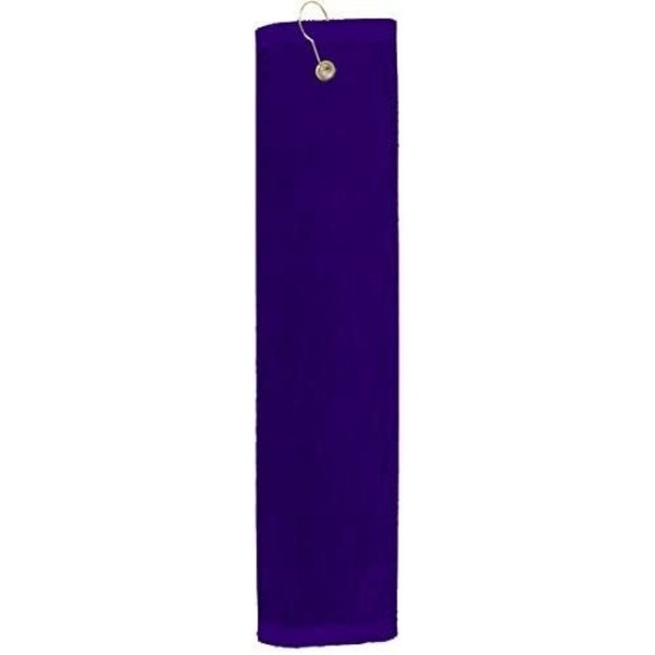 Towelsoft Premium 16 inch x 26 inch Velour Golf Towel with Tri-fold Hook & Grommet Placement-Purple Golf-GV1201TR-PPL
